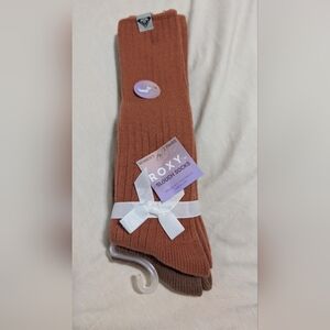 Roxy Women's Brown Slouch Socks - 2 Pairs